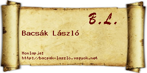 Bacsák László névjegykártya